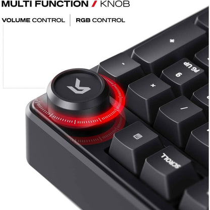 Cybeart Akula 99 Lite Mechanical Gaming Keyboard | 99% Compact Full-Size Layout | Hot-Swappable Linear Switches | RGB Backlit | USB-C Wired | Media Knob | Black | KB-AKULA99LITE-CYB01