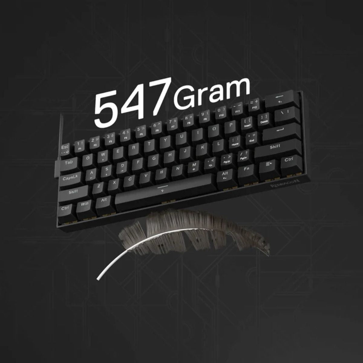 Redragon FIZZ K617 Black Magnetic Hall Effect Gaming Keyboard – 60% Compact, Rapid Trigger, 8K Polling, Adjustable Actuation, RGB