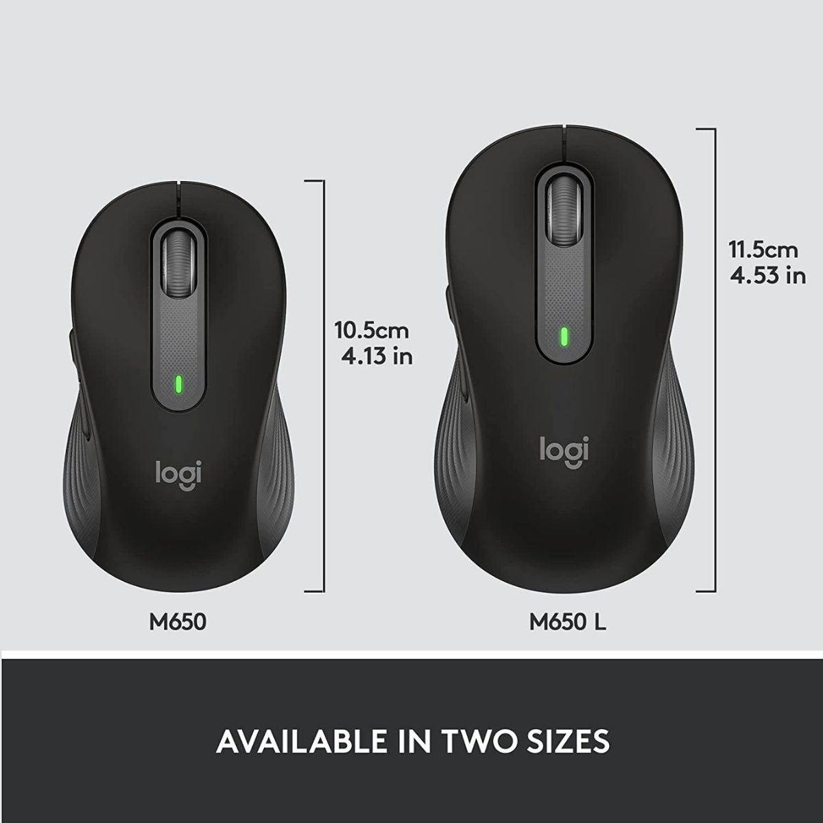 Logitech Signature M650 Wireless Mouse | Small to Medium Hands | Silent Clicks | 5 Buttons | Bluetooth | Multi-Device | 400 DPI | 10m Range | Graphite Black | 910-006253 / 910-006275