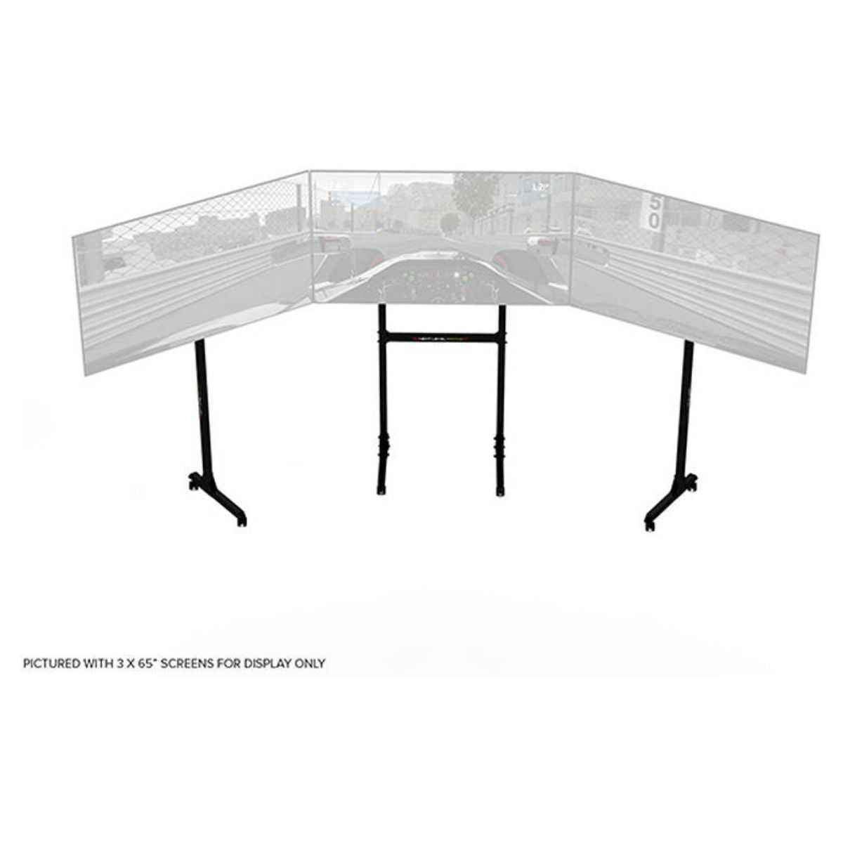 Next Level Racing Free Standing Triple Monitor Stand, Supports 3 x 32"–65" Displays, Up to 450 x 660mm VESA, 70kg Capacity, Matte Black | NLR-A010