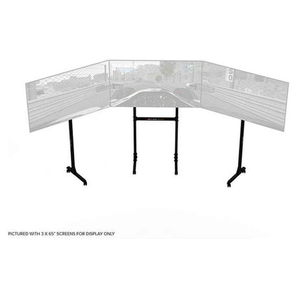 Next Level Racing Free Standing Triple Monitor Stand, Supports 3 x 32"–65" Displays, Up to 450 x 660mm VESA, 70kg Capacity, Matte Black | NLR-A010