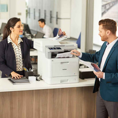 Brother MFC-L9570CDW All-In-One Color Laser Printer, 31ppm Prints Speed, Automatic 2-Sided Print, 100ipm Scan Speed, 6.9" Touchscreen LCD, 300 Sheet Paper Input, White | 8CE88800141