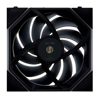Lian-Li UNI FAN TL 120 Reverse Blade Wireless Case Fan – 2300 RPM, 83.4 CFM Airflow, FDB Bearing, Single Pack | Black / White