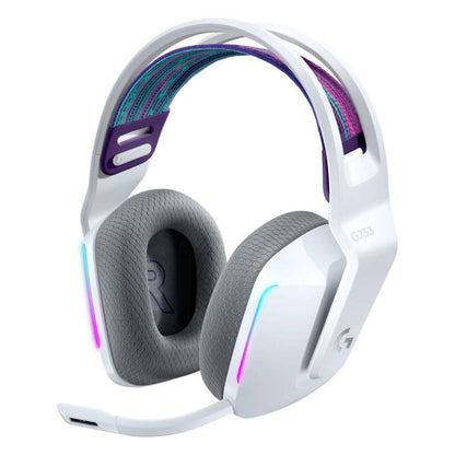 Logitech G733 LIGHTSPEED Wireless RGB Gaming Headset, 2.4GHz, PRO-G Drivers, 29H Battery, BLUE VO!CE Mic, Black / White / Blue / Lilac