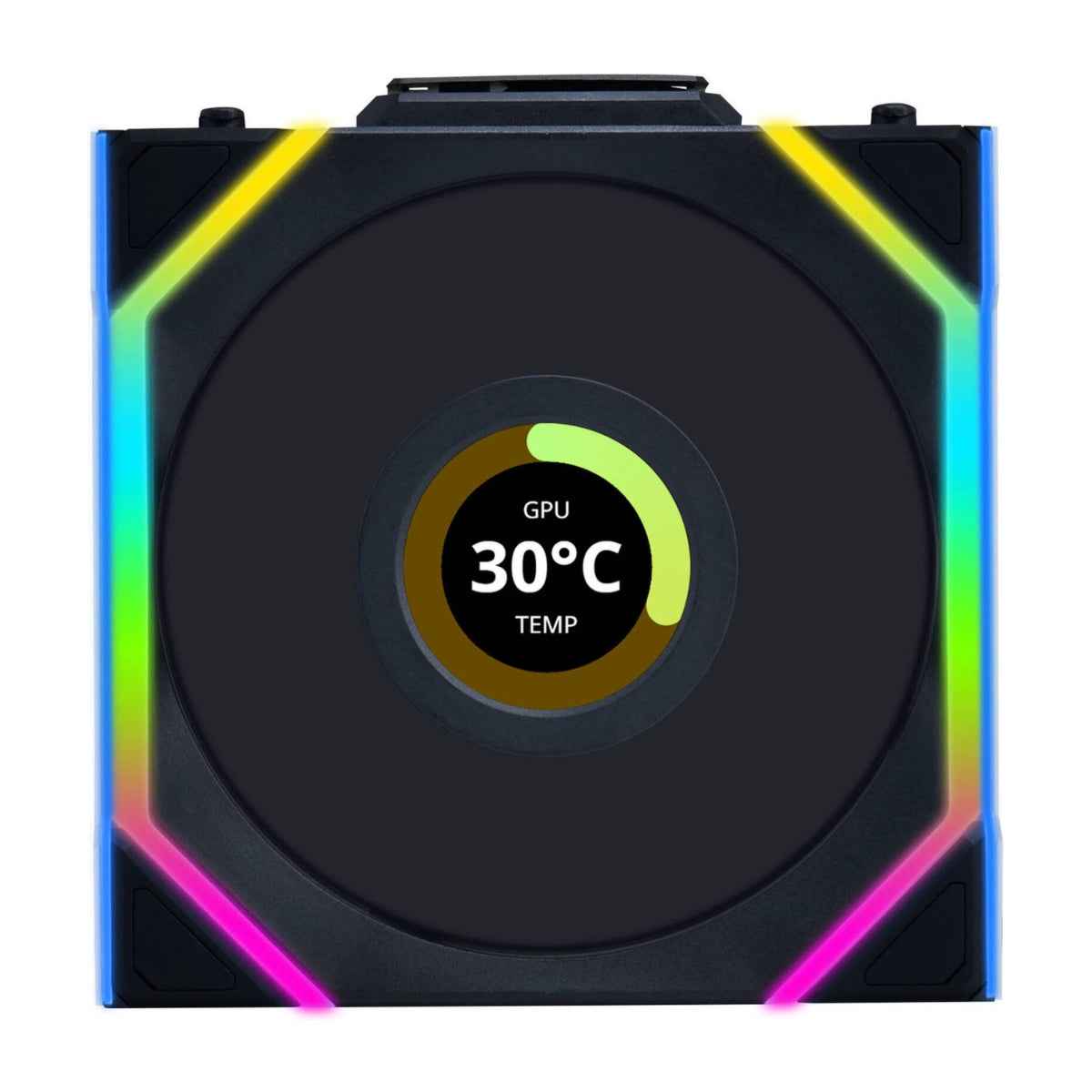 Lian-Li UNI FAN SL Wireless LCD Reverse Case Fan – 120mm, 1900 RPM, 51.45 CFM Airflow, Fluid Dynamic Bearing, Pack of 3 | Black / White