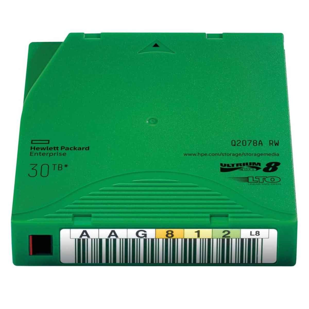 HPE 30TB LTO-8 Ultrium RW Data Cartridge, 12TB Native Capacity, Up to 700 MB/s Transfer Speed, FIPS 140-2 Level 1 Encryption, Rewritable