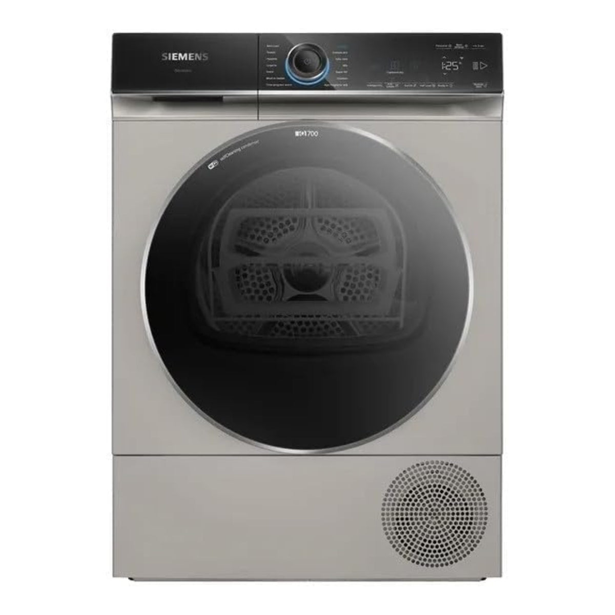 Siemens iQ700 WQ45B2BXGC 9kg Heat Pump Dryer – Home Connect, Silver Inox, Smart Connectivity