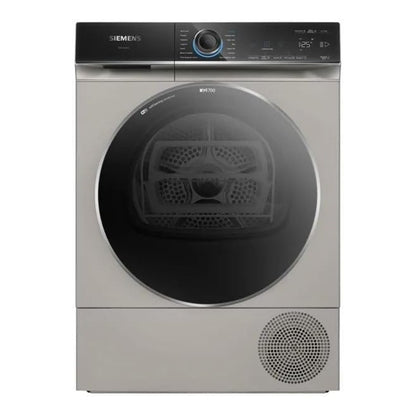 Siemens iQ700 WQ45B2BXGC 9kg Heat Pump Dryer – Home Connect, Silver Inox, Smart Connectivity