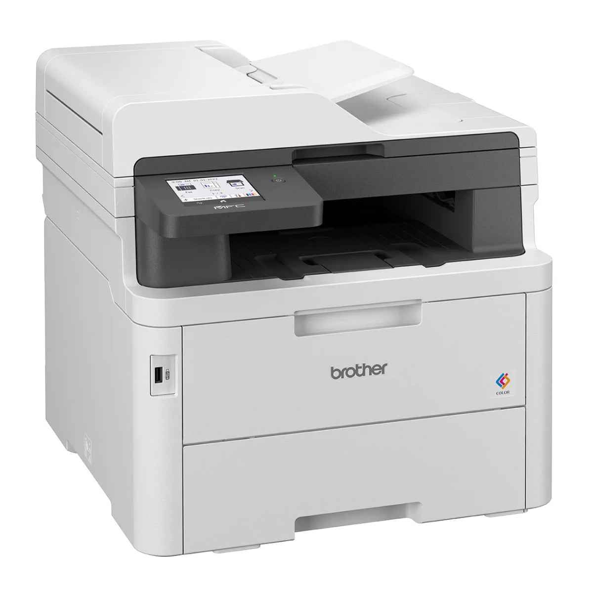 Brother MFC-L3760CDW Color Laser Printer, Print, Scan, Copy, Fax, Up to 26/27 ppm Print Speed, Up to 600 x 600 dpi Resolution, 3.5" Color Touch LCD Display, White