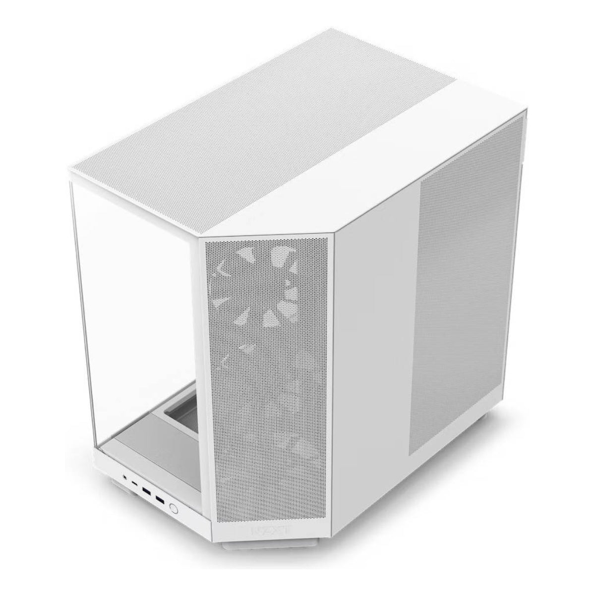 NZXT H6 Flow CC-H61FW-01 Compact Dual-Chamber Airflow Mid-Tower ATX White&nbsp;Case, Panoramic Glass Panels, Up to 360 mm Radiator &amp; 3x 120mm F120Q Fans, Cable Management, USB-C 3.2 / USB-A 3.2