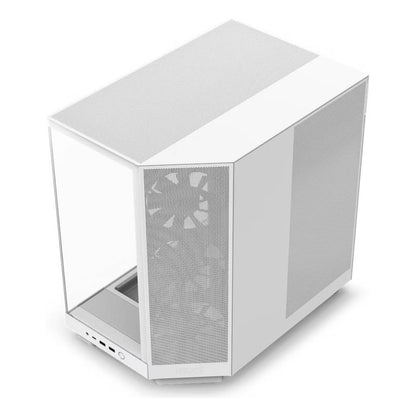 NZXT H6 Flow CC-H61FW-01 Compact Dual-Chamber Airflow Mid-Tower ATX White&nbsp;Case, Panoramic Glass Panels, Up to 360 mm Radiator &amp; 3x 120mm F120Q Fans, Cable Management, USB-C 3.2 / USB-A 3.2