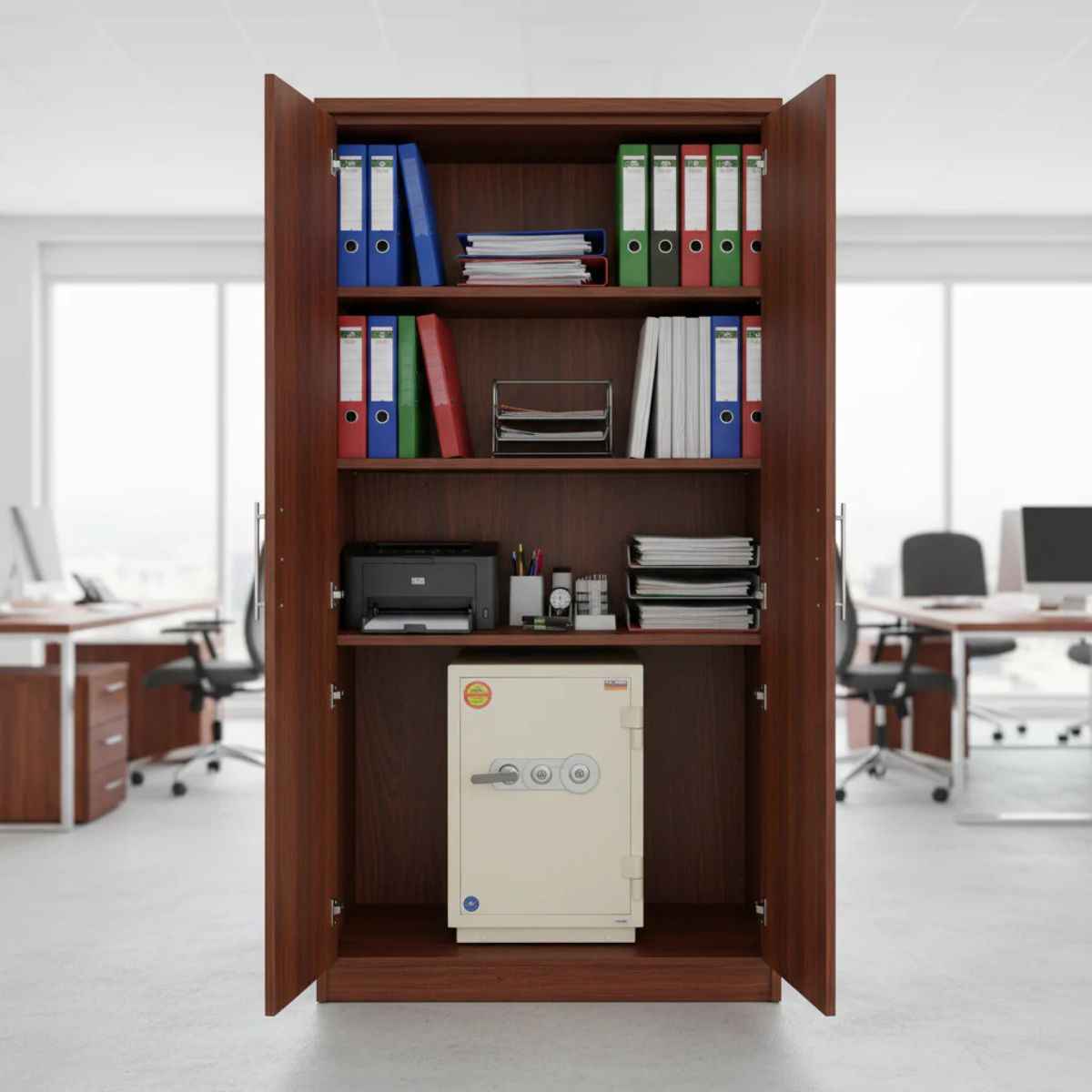 Valberg FRS-66 KL Fire Resistant Safe, 2 Key Locks, 75kg - Office  Dual Key Locks, White