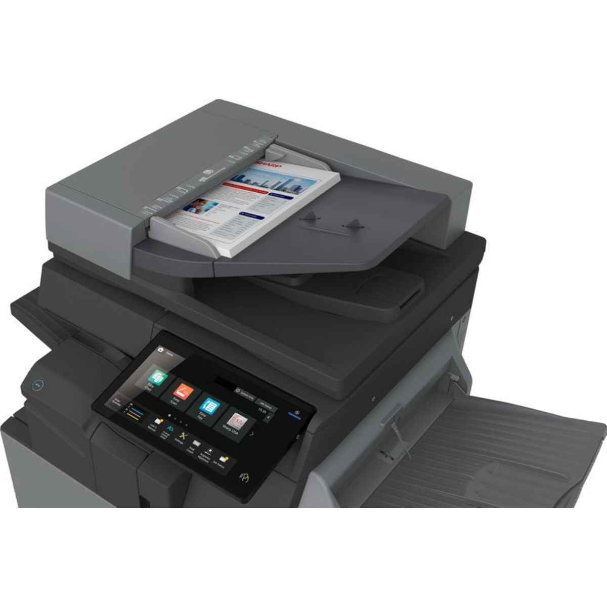 SHARP BP-50C31 A3 Color MFP Laser Printer, 31PPM Print Speed, Std 650 Max 6,300 Sheets Paper Capacity, 128 GB SSD, 1200 DPI, 10.1" Touch Panel, Smart Scanning, Gray | BP-50C31