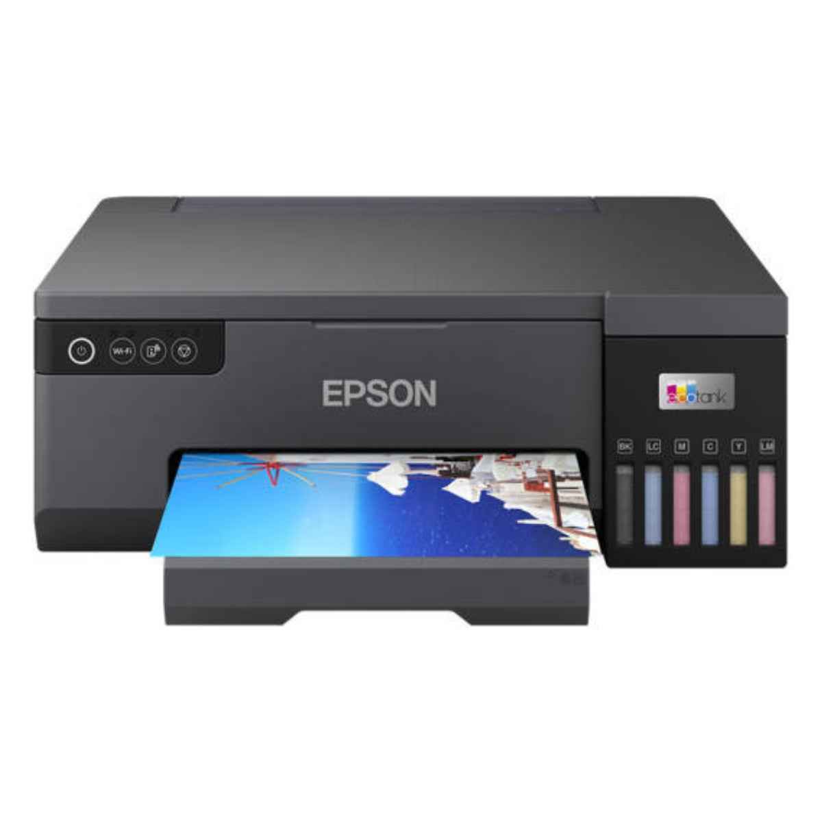Epson EcoTank L8050 High Volume 6 Colour A4 Photo Printer, Print 10x15cm Borderless Photos, 5.760 x 1.440 DPI Resolution, 22 ppm Print Speed, Black | C11CK37405