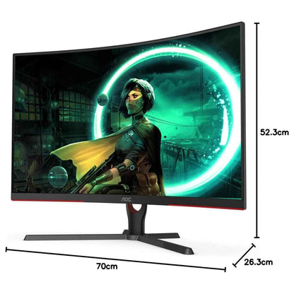 AOC CQ32G3SE 31.5" Curved QHD Gaming Monitor – 165Hz, 1ms MPRT, FreeSync Premium, 1000R VA Panel