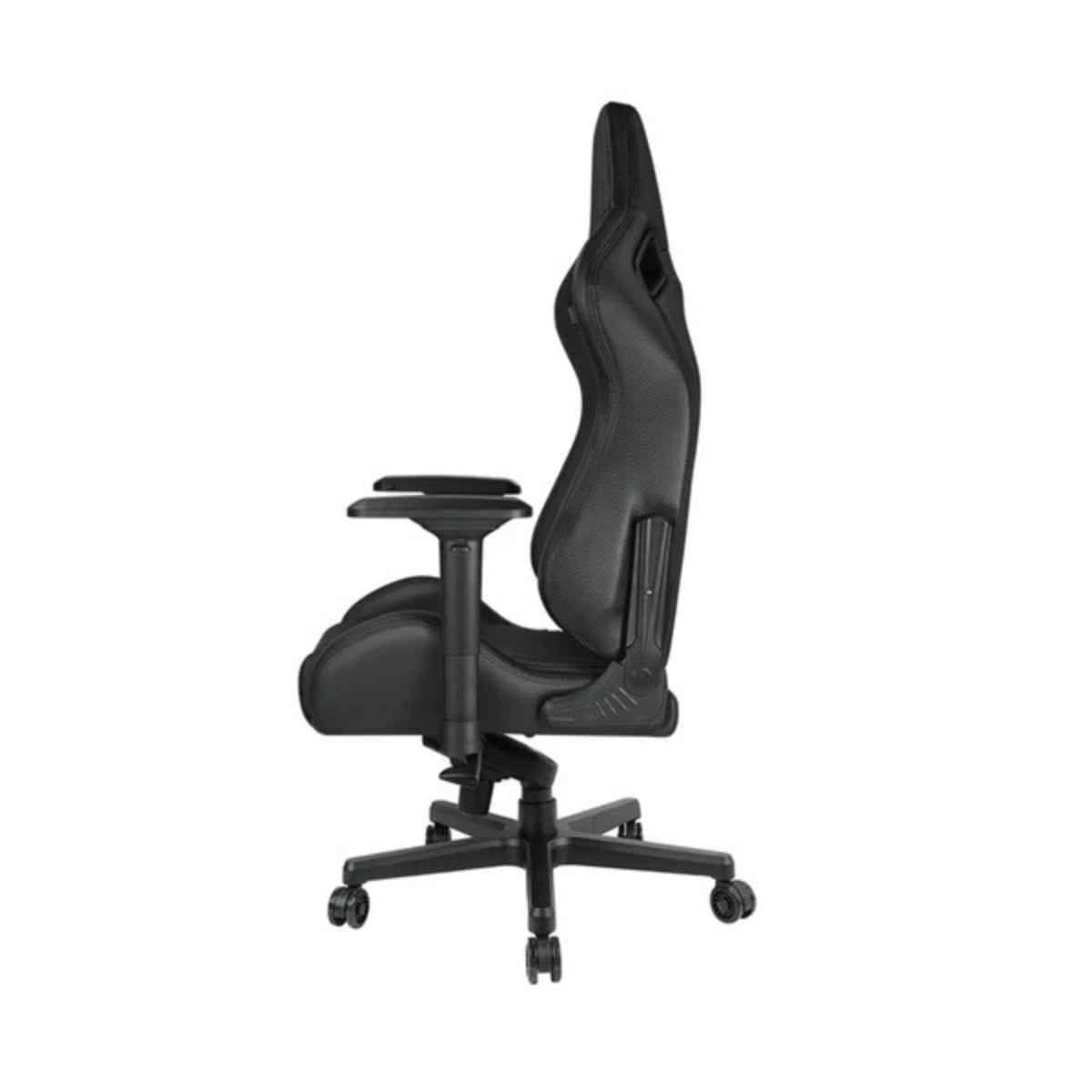 AndaSeat Dark Knight Premium Gaming Chair, Frog seat tray big memory lumbar pillow big memory headrest pillow 65mm casters black aluminum base, carbon pvc - Black