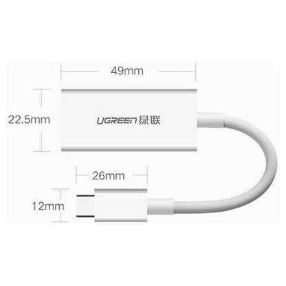 UGREEN 40372 USB-C to DisplayPort Adapter | 4K 60Hz | 15CM | White