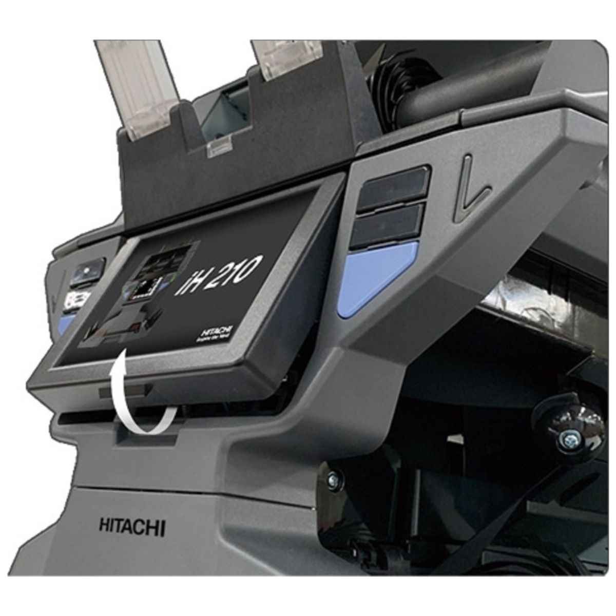 Hitachi IH-210 2+1 Pocket Dual CIS Sensor Counting Machine, 32 Currencies, 1,300 NPM Counting Speed, 1000 Notes Hopper Capacity, 134W Power Consumption, Black | IH-210