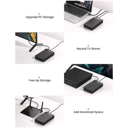Ugreen USB 3.0 3.5'' Hard Drive Enclosure, 5Gbps Data Transfer, SATA I/II/III Support, Plug & Play, Black