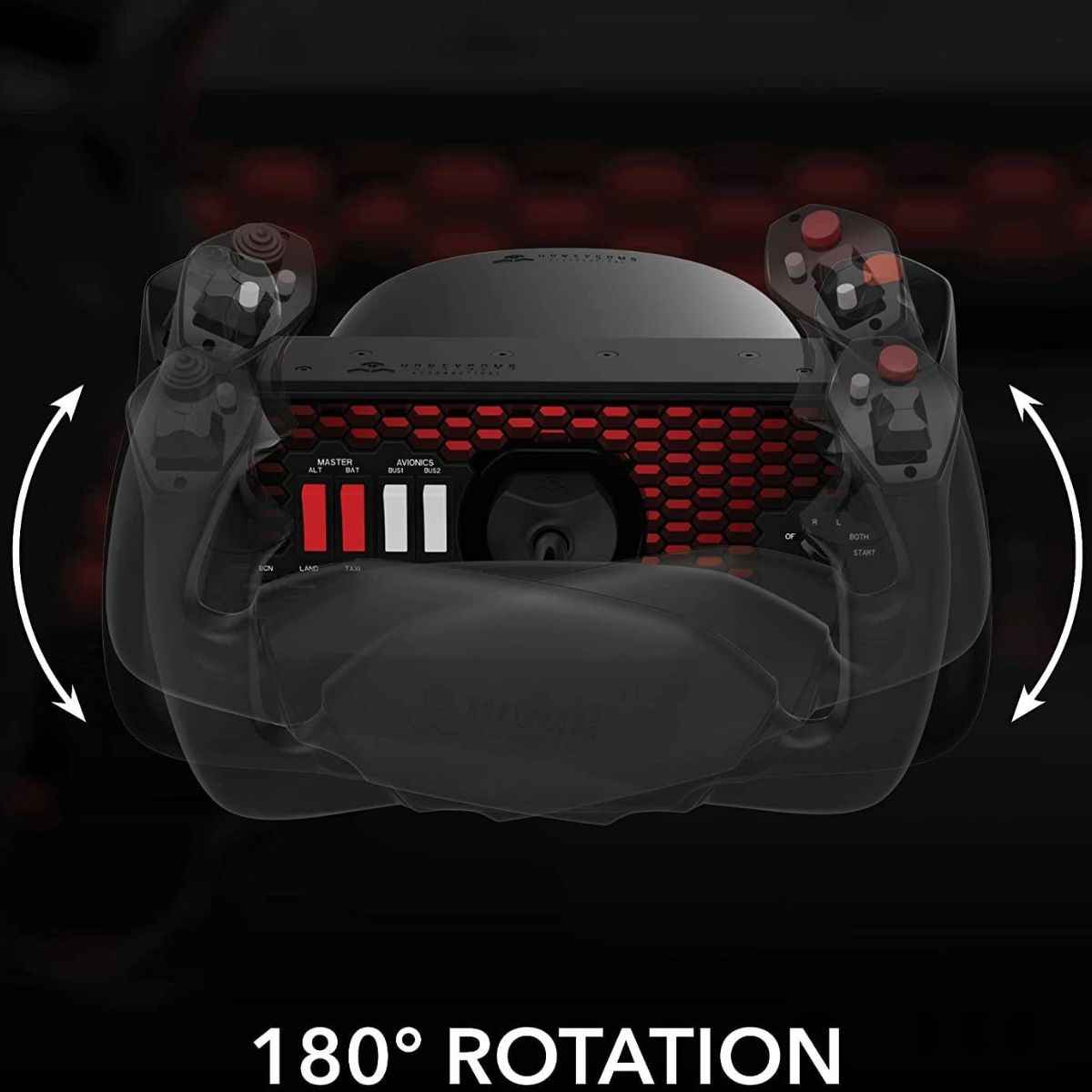 Honeycomb Aeronautical Alpha Flight Controls XPC, Xbox Series X|S & PC Flight Simulator Yoke System, 180° Yoke Rotation, 8-Way Hat Switch, Universal Panel Mounting, Black | HC003653