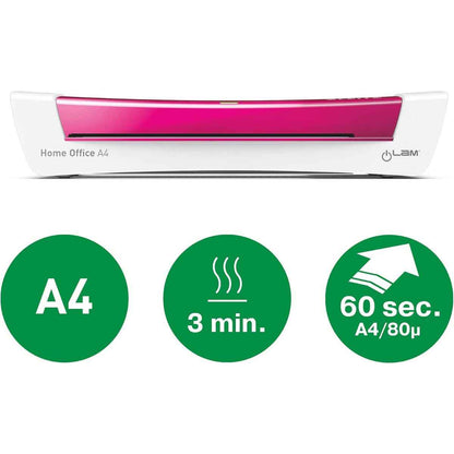 Leitz iLAM A4 Home Office Laminator – 80–125 Micron, Fast Warm-Up | Green, Blue, Gray, pink color