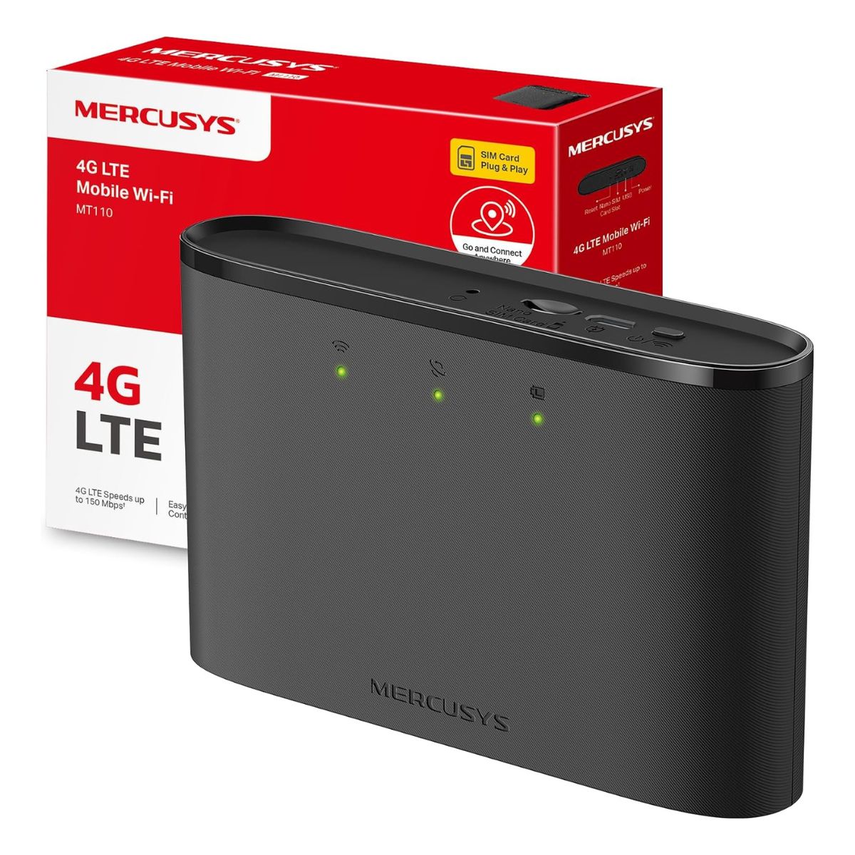 MERCUSYS MT110 4G LTE Mobile Wi-Fi Hotspot | 150 Mbps | 2200 mAh Battery | 10 Devices | 2.4 GHz Wi-Fi
