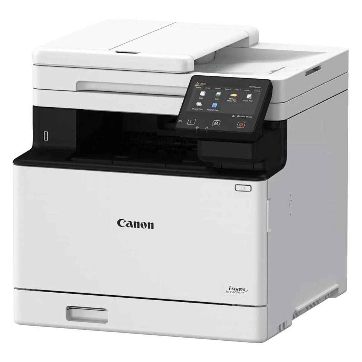 Canon i-SENSYS MF752Cdw Multi-Functional Laser Printer, Print, Copy, Scan, Up to 33ppm Print Speed, 5" LCD Color Touch Panel, Up to 1200 x 1200 dpi Print Resolution, 50-Sheet ADF, White | 752cdw