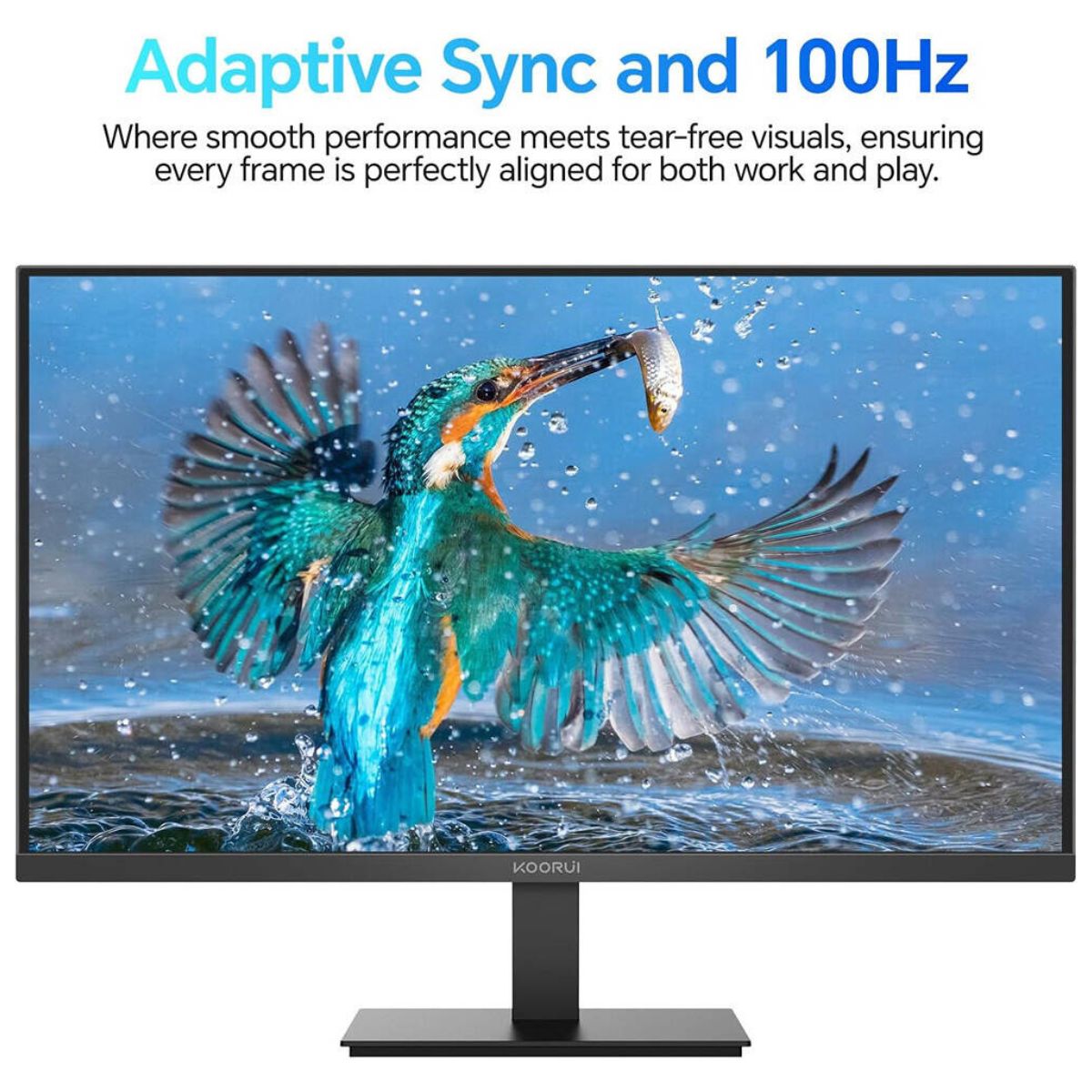 KOORUI E2412F 24" FHD VA Office Monitor, 100Hz, 6ms, 99% sRGB Premium, Black | E2412F