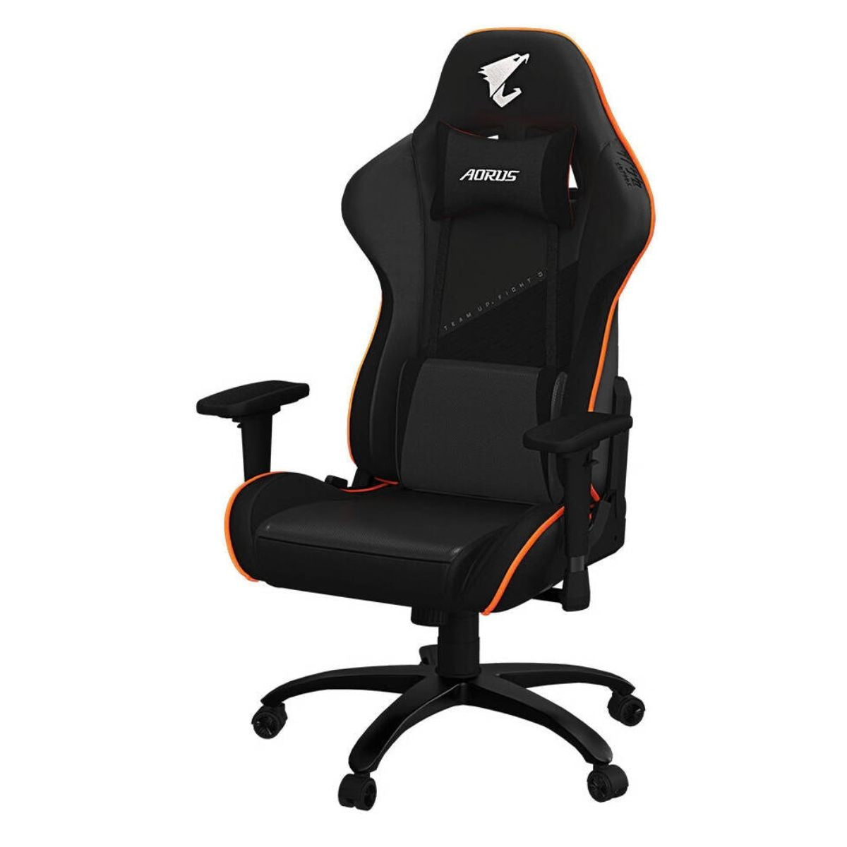 GIGABYTE AGC310 Gaming Chair | 2D Adjustable Armrest | High-Density Flexible Foam | All-Steel Frame & Base | 160° Recline | Class 4 Gas Lift | BIFMA Certified | Black &amp; Orange