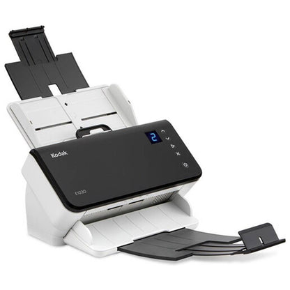 Kodak Alaris E1030 Scanner, 30 PPM Simplex & 60 IPM Duplex, 80-Page Document Feeder, 600 DPI Resolution, 24/8-Bit Color/Grayscale Depth, White/Black | 8011876