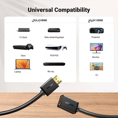 UGREEN HDMI Extension Cable | 4K HDMI Extender | Male to Female | 2, 5 Meter | For PS5, PS4, Switch, Roku, Blu-ray & PC | 10142, 10146