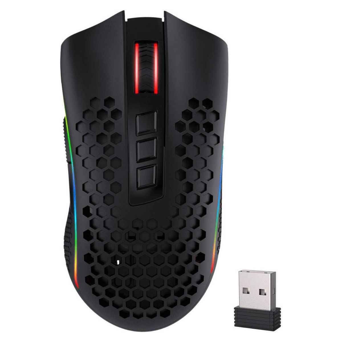 Redragon M808-KS Storm Pro Dual Mode RGB Gaming Mouse – 16000 DPI, Wireless &  Wired, Honeycomb Design (Black)