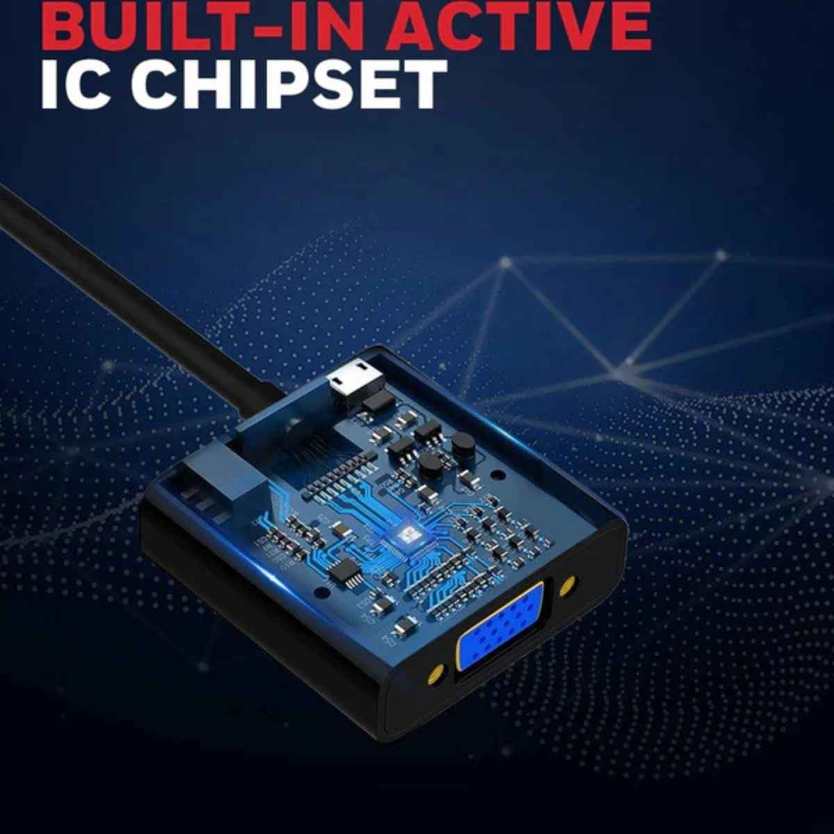 Honeywell 3-in-1 HDMI to VGA, 3.5mm Audio Jack & Micro USB Port, 1080p@60Hz HDMI & 6.75GB, VGA Resolution, Compatible with-LED, Laptop, Gaming Console etc-Black