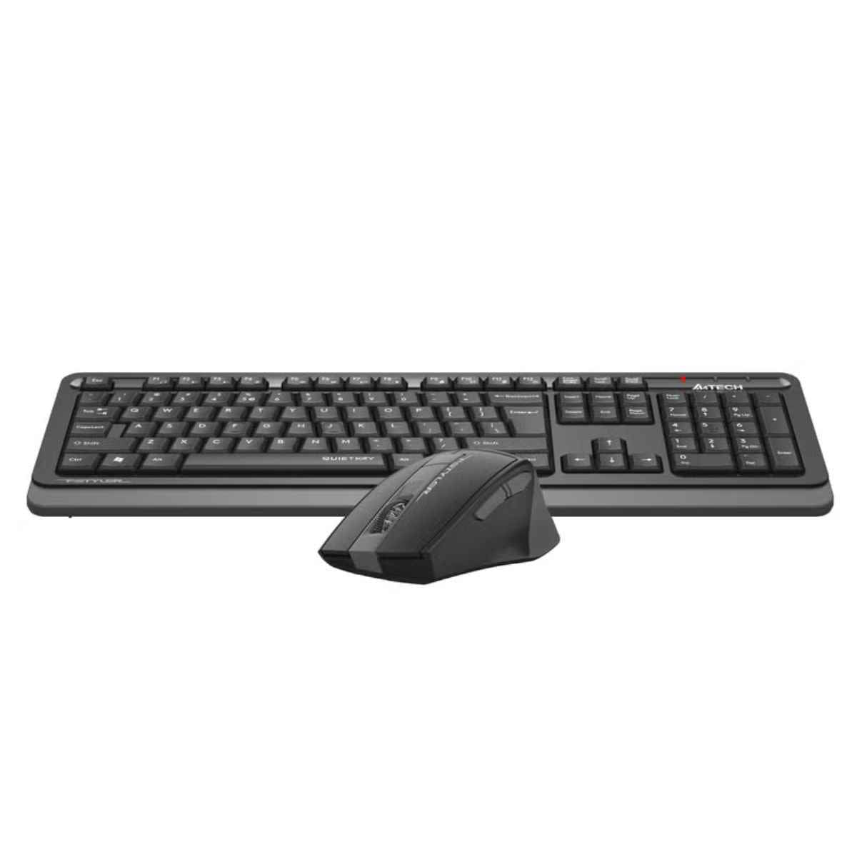 A4Tech FGS1035Q Silent 2.4GHz Wireless Keyboard & Mouse Combo – QuietKey, Splash Resistant, Grey