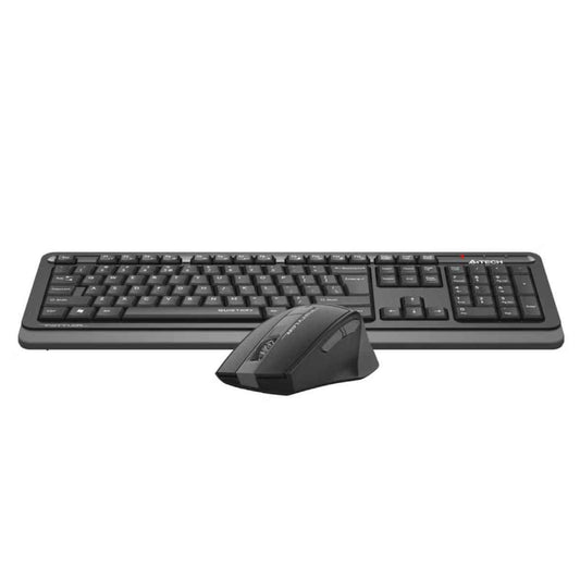 A4Tech FGS1035Q Silent 2.4GHz Wireless Keyboard & Mouse Combo – QuietKey, Splash Resistant, Grey