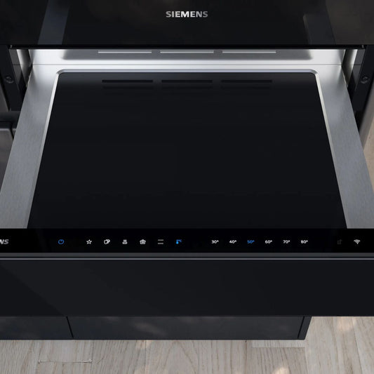 Siemens iQ700 BI710C1B1B Built-In Warming Drawer – 60x14 cm, Black, Push & Pull, Home Connect