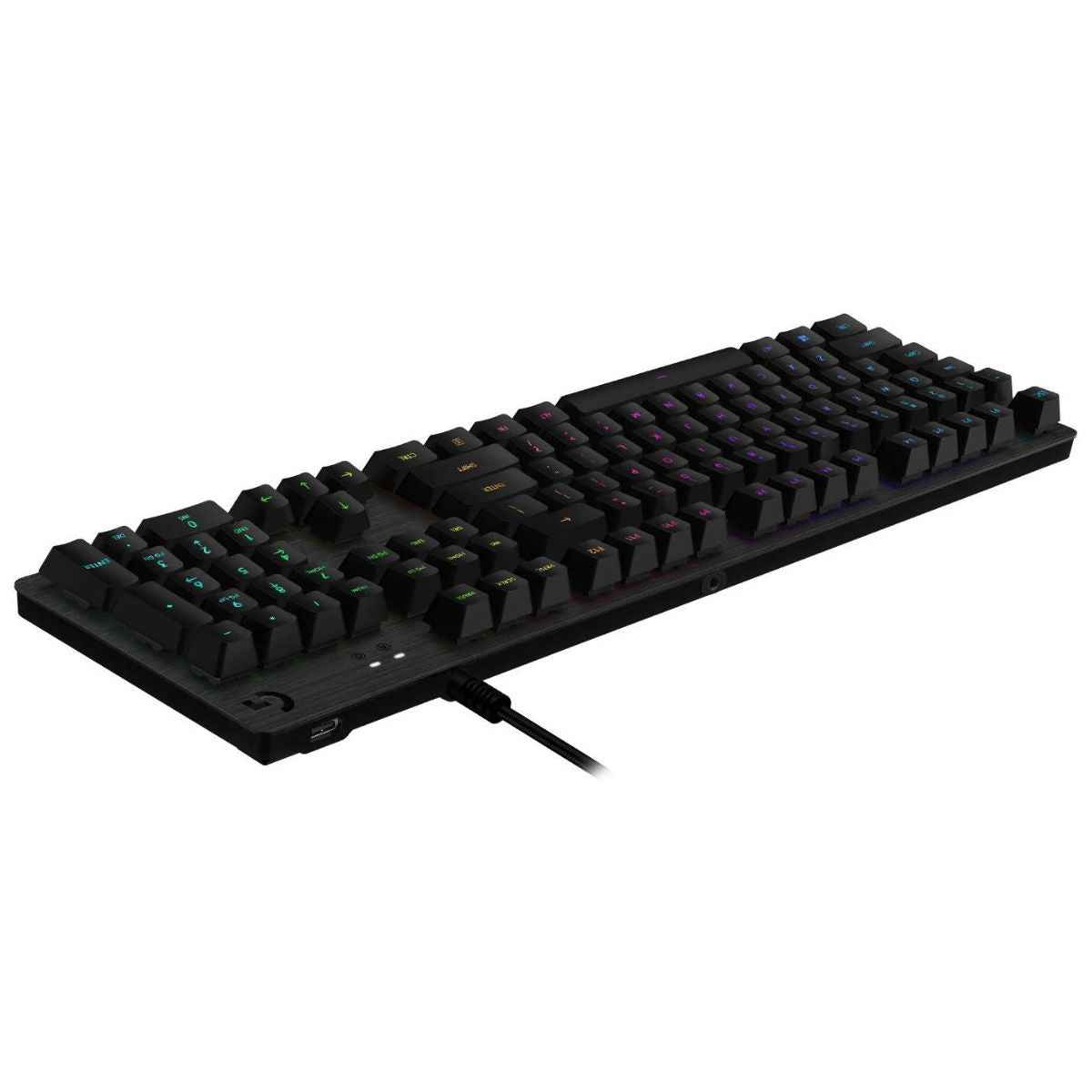 Logitech G513 Carbon Backlit Mechanical Gaming Keyboard, GX Blue Switch Clicky, 26-Key Rollover & Anti-Ghosting, Programmable Macros, Palm rest, USB Passthrough Connectivity, Black | 920-008934