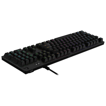 Logitech G513 Carbon Backlit Mechanical Gaming Keyboard, GX Blue Switch Clicky, 26-Key Rollover & Anti-Ghosting, Programmable Macros, Palm rest, USB Passthrough Connectivity, Black | 920-008934