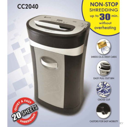 Atlas CC2040 Cross-Cut Shredder – 20-Sheet / 4 × 44 mm Security Shredder