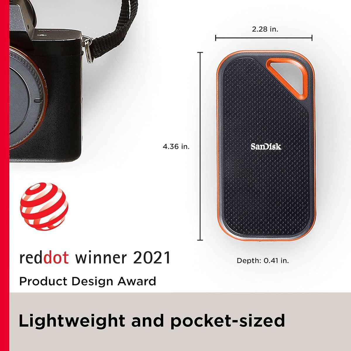 SanDisk Extreme Pro Portable SSD – 4TB, Up to 2000MB/s, USB-C 3.2 Gen 2 High-Speed Storage