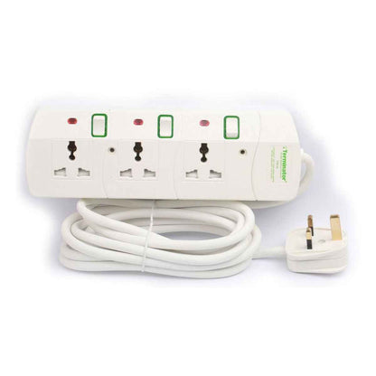 Terminator TPB 3G 3 Way Universal Power Extension Socket With 13A 3M & 5M Cable