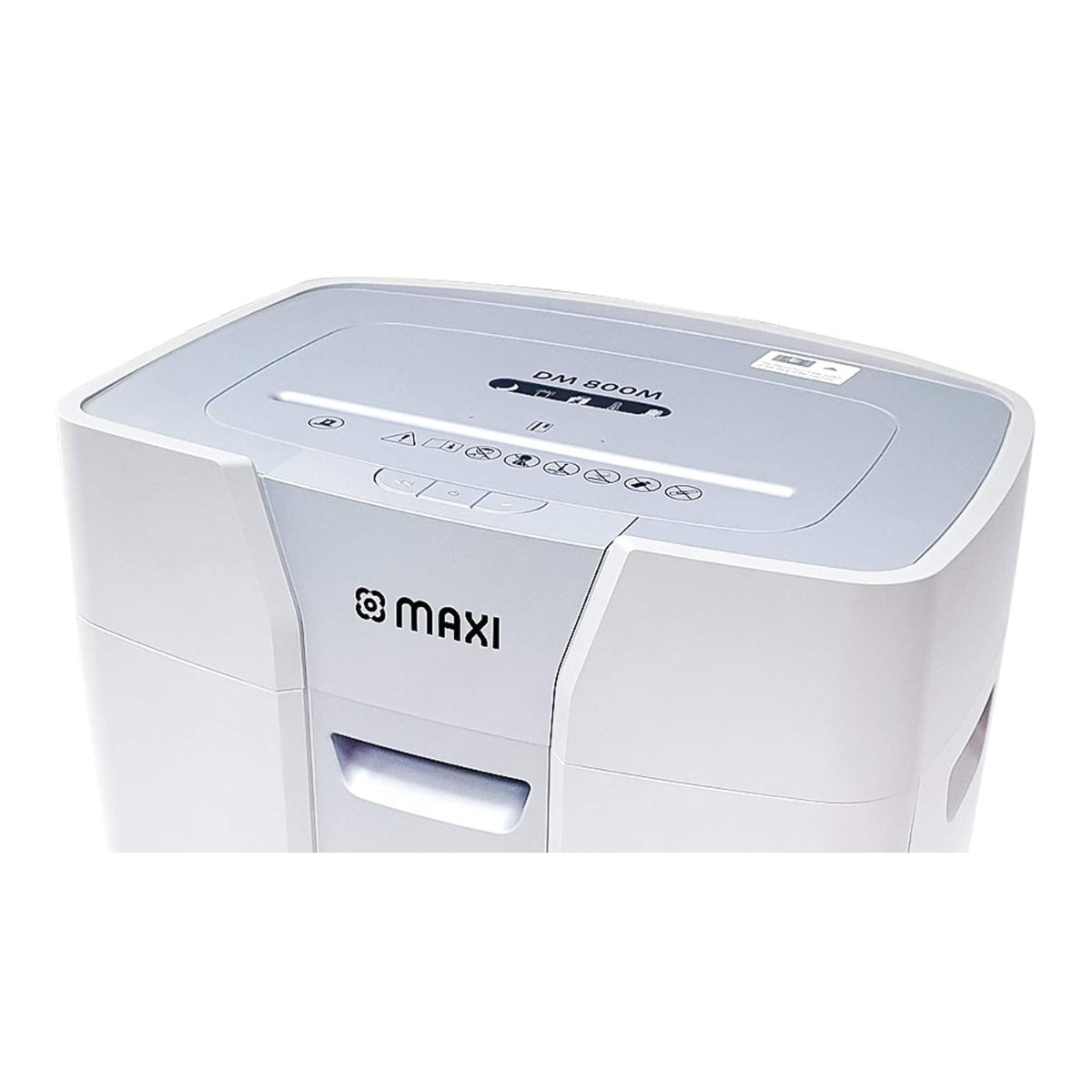 Maxi Micro Cut Shredder MX-DM800M – High Security Micro-Cut, 8-Sheet Capacity, 2×12mm Shred Size, 15L Bin, P-5 Security Level, Black/Grey