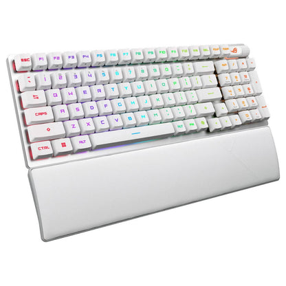 Asus ROG Strix Scope II 96 RX Wireless Mechanical Keyboard, RX Optical Switch, Sound-Dampening Foam, ABS Keycaps, Tri-Mode Connectivity, English - Arabic Layout, White | 90MP03S2-BKCA10