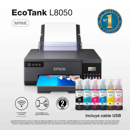 Epson EcoTank L8050 High Volume 6-Colour A4 Photo Printer | Wireless Photo Printer | Ink Filled Machine | With Box | Black | L8050