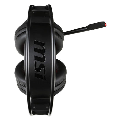 MSI DS502 Enhanced Virtual 7.1 Gaming Headset | 40mm Drivers | Vibration System | LED Lighting | Adjustable Microphone | Black/Red | S37-2100911-SV1