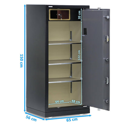 Rubik X-Large Executive Digital Safe Box RB150XTD – Triple Security Lock, Ultra Large Capacity, Heavy-Duty Steel, 150×65×56cm, Black/Grey
