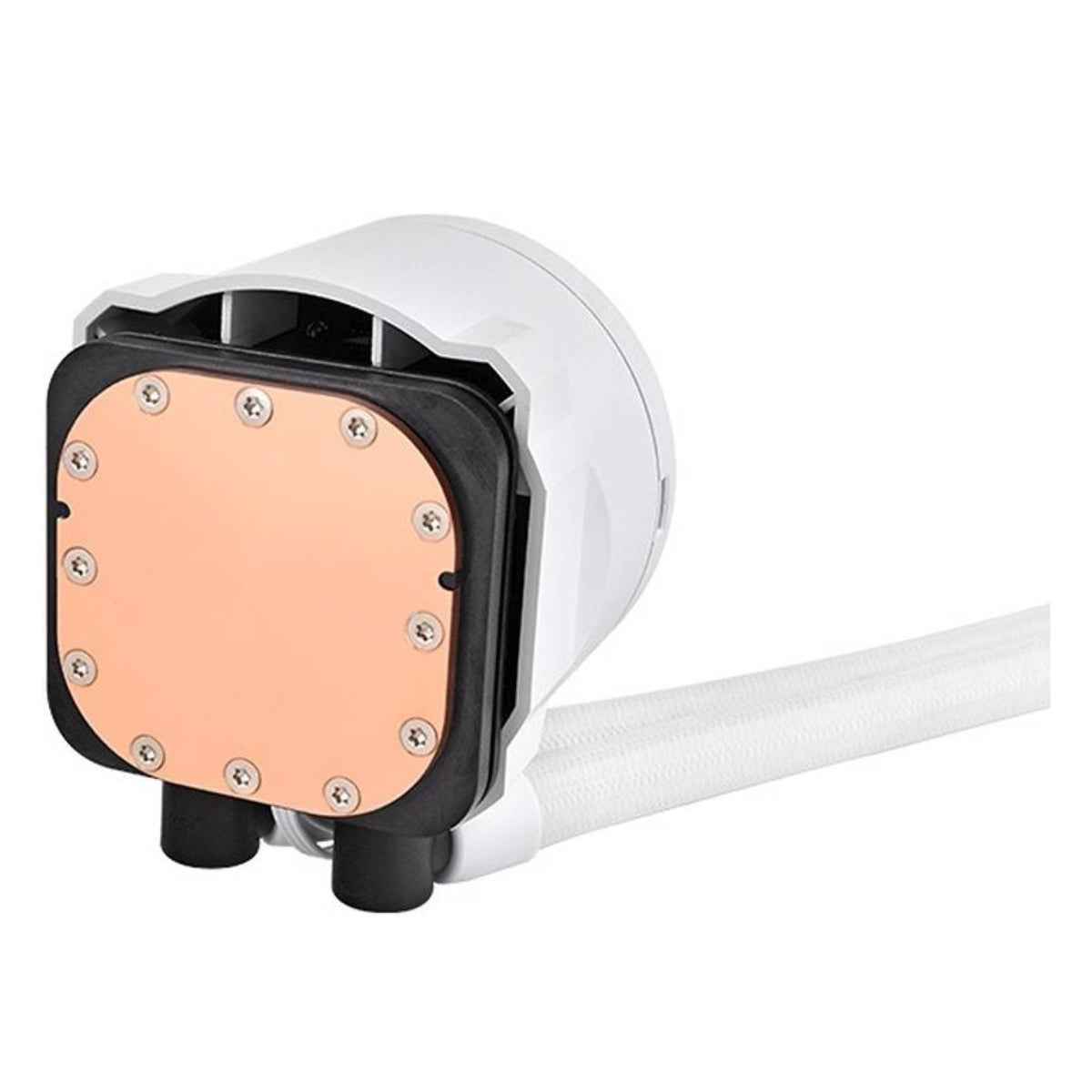 Thermaltake TH240 V2 Ultra ARGB Sync AIO Liquid CPU Cooler – 2×120mm PWM Fans, 2.1" LCD Display, 57.05 CFM, White | CL-W404-PL12SW-A