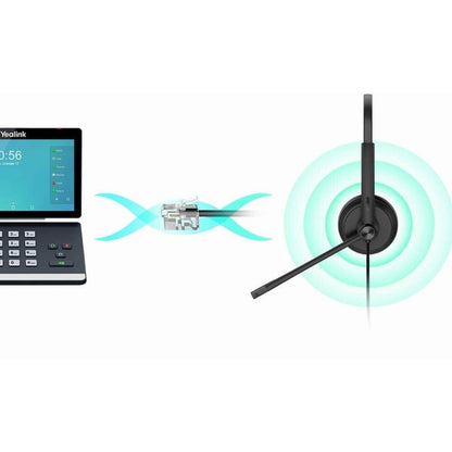 YEALINK YHS34 MONO, Wired Headset with QD to RJ Port, Ultra Lightweight Design, High-Quality Audio Experience | YHS34