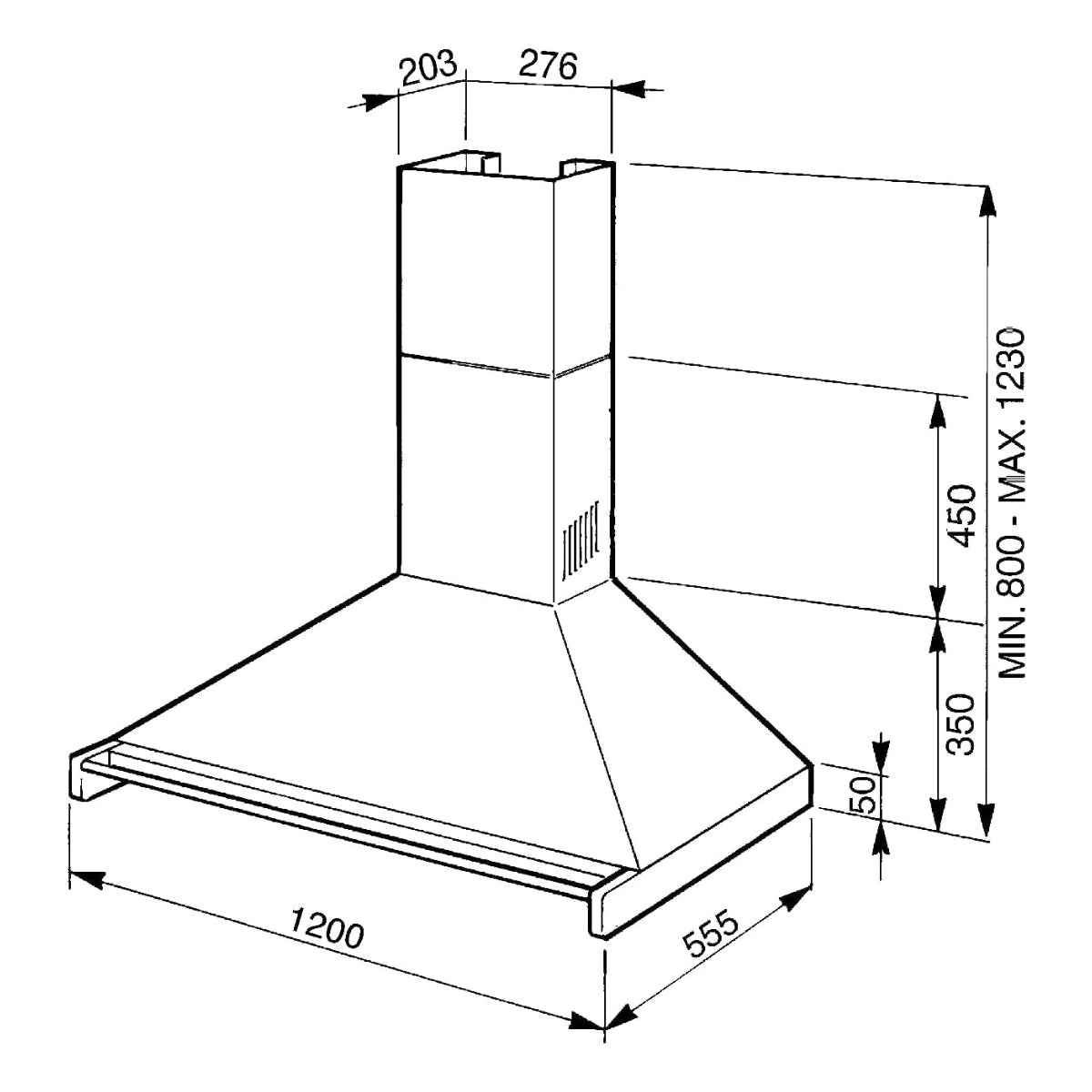Smeg KD120HXE 120cm Classica / Opera Chimney Cooker Hood – Stainless Steel Wall, Decorative Hood