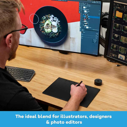 Wacom Intuos Pro Medium - Innovative Graphics Tablet Including Wacom Pro Pen 3, Compact & Lightweight - Versatile Choice as a Drawing Tablet for Illustrators, Designers & Photo Editors